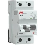 Дифференциальный автомат EKF Averes DVA-6 1P N C10 A 30 мА 6 кА A