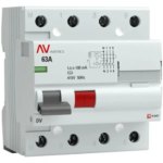 УЗО EKF Averes DV 4P 63 A 100 мА 10 кА AC