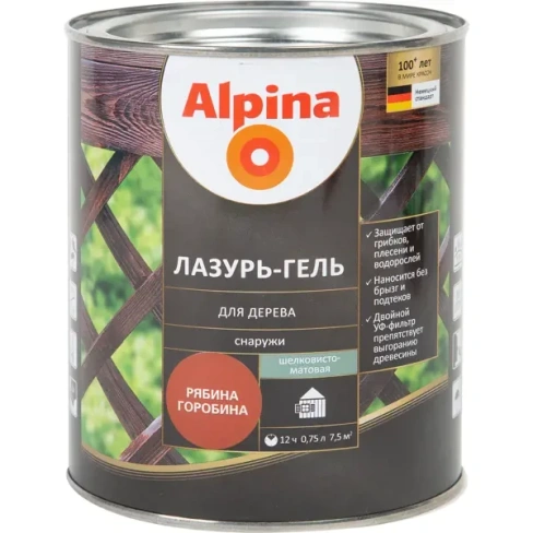 Лазурь-гель для дерева Alpina рябина 0.75 л ALPINA