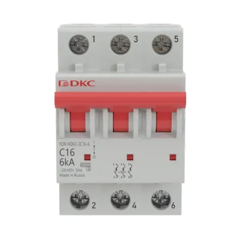 Автоматический выключатель DKC YON MD63 3P C16 А 6 кА