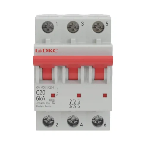 Автоматический выключатель DKC YON MD63 3P C20 А 6 кА