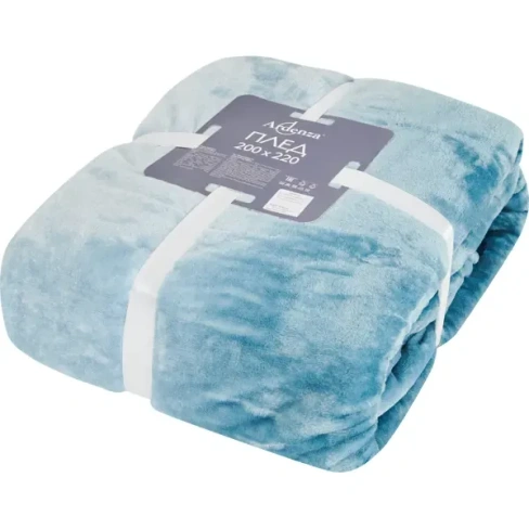 Плед Slowy 200x220 см фланель цвет бирюзовый ARDENZA