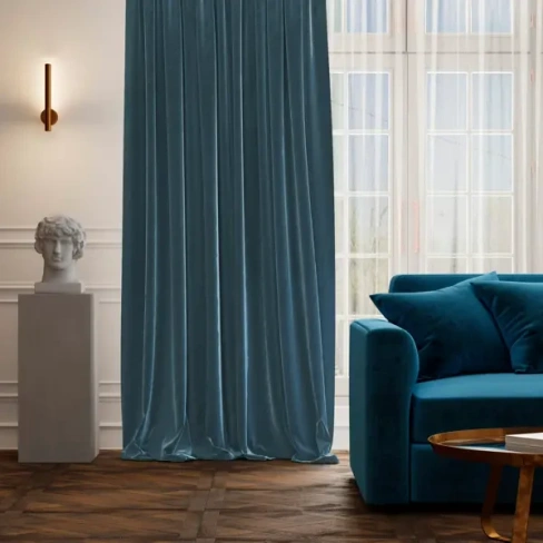 Штора на ленте блэкаут Flame 250x300 см цвет бирюзовый MIAMOZA MIAMOZA