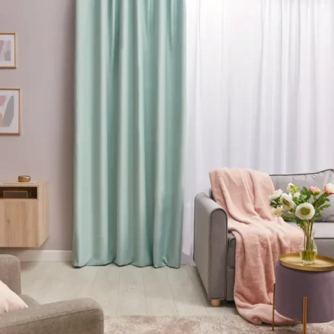 Штора со скрытыми петлями блэкаут Alycia 200x280 см цвет светло-голубой Lagun 5 INSPIRE ALYCIA LAGUN5