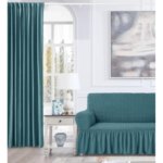 Штора со скрытыми петлями блэкаут Tony 200x280 см цвет бирюзовый Emerald 0 INSPIRE EMERALD0 TONY