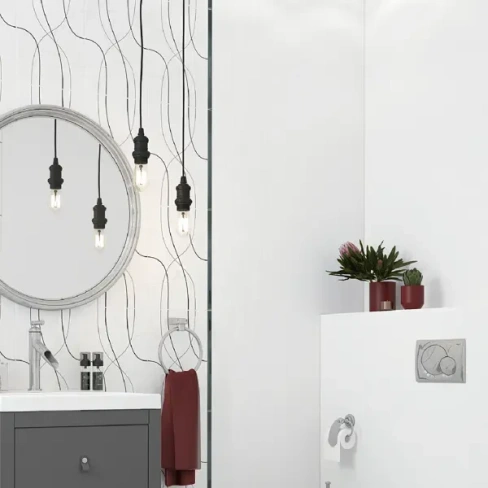 Плитка настенная Керамин Аляска 7 40x27.5 см 1.65 м² цвет белый КЕРАМИН
