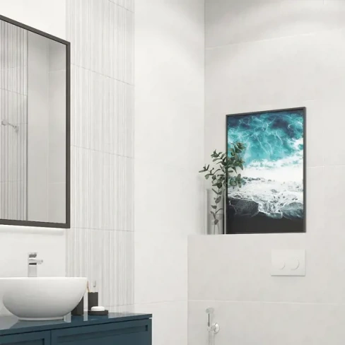 Плитка настенная Керамин Ассам 7 40x27.5 см 1.65 м² цвет белый КЕРАМИН