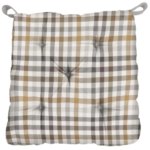 Сидушка Тартан 40x35 см цвет бежевый LINEN WAY Сидушка с липучками Шарм