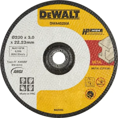 Диск отрезной по стали Dewalt 230x22.2x3 мм DEWALT