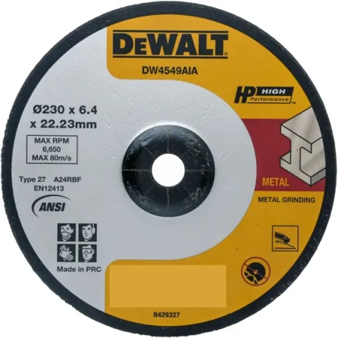 Диск зачистной по стали Dewalt 230x22.2x6 мм DEWALT Диск отрезной