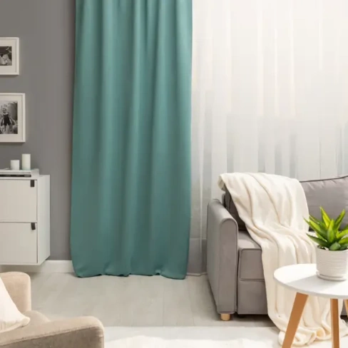 Штора на ленте димаут Inspire Arel 140x280 см цвет темно-бирюзовый Celadon 2 INSPIRE
