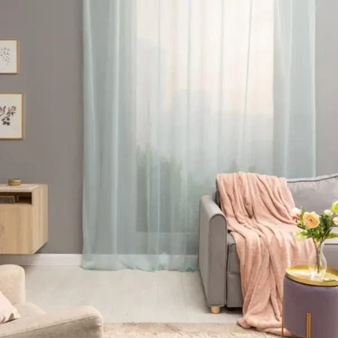 488726947 Тюль на ленте Inspire Polyone 300x280 см цвет голубой Aqua 5 INSPIRE