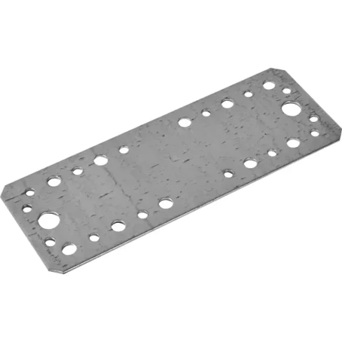 Пластина крепежная КР 180x65x1.8 оцинкованная сталь цвет серебро