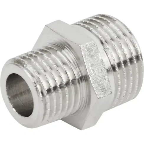 Ниппель переходной Stout 3/8"x1/4" никелированная латунь STOUT SFT-0004