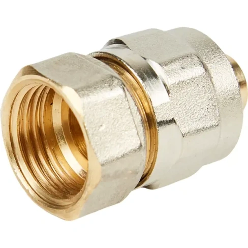Переходник Stout винтовой внутренняя резьба 1/2"x16 мм никелированная латунь STOUT SFS-0002