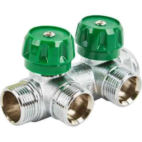 488727279 Коллектор регулирующий Stout на 2 отвода 3/4"x3/4" STOUT SMB-6850