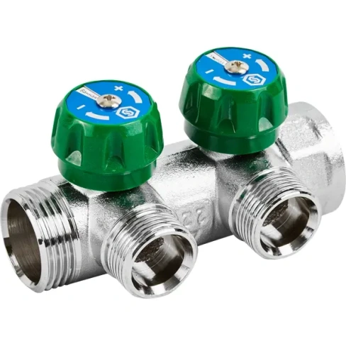 488727295 Коллектор регулирующий Stout на 2 отвода 1"x3/4" STOUT SMB-6850