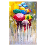 Картина на холсте "Зонты" 70x110 см Канвас 70Х110 арт. 47 ЗОНТЫ Люди