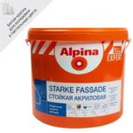 Краска фасадная Alpina Starke Fassade цвет белый матовая база А 9 л ALPINA Краска акриловая Starke Fassade