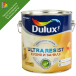 Краска для стен кухни и ванны Dulux Ultra Resist полупрозрачная база BC 2.25 л DULUX