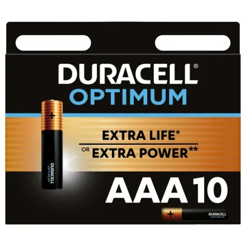 Батарейка Duracell Optimum AAA (LR03) алкалиновая 10 шт. DURACELL 5014072 Optimum
