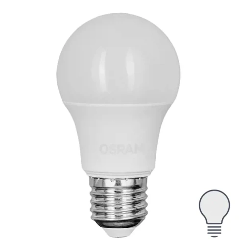 Лампа светодиодная Osram груша 5Вт 470Лм E27 нейтральный белый свет OSRAM Лам LED OSRAM груша 5Вт