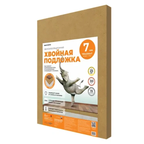 488730922 Подложка под напольное покрытие звукоизоляционная Хвойная 7 мм 7 м² СОЛНЦЕ Хвойная подложка под ламинат