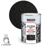 Эмаль по ржавчине 3 в 1 Luxens молотковая цвет черный 2.4 кг LUXENS