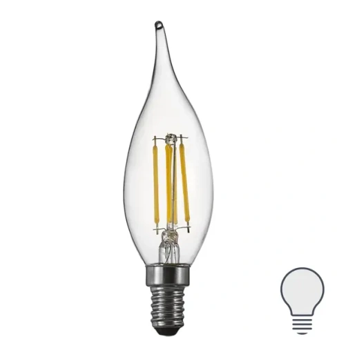 Лампа светодиодная Osram ВА E14 220/240 В 5 Вт свеча 600 лм нейтральный белый свет OSRAM лампочка