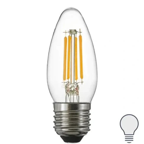 Лампа светодиодная Osram В E27 220/240 В 5 Вт свеча 600 лм нейтральный белый свет OSRAM лампочка