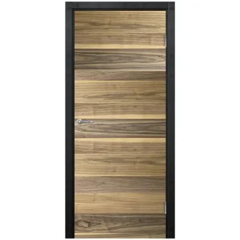Дверь межкомнатная Loft глухая шпон натуральный цвет американский орех 90x200 см (с замком и петлями) МАРИО РИОЛИ
