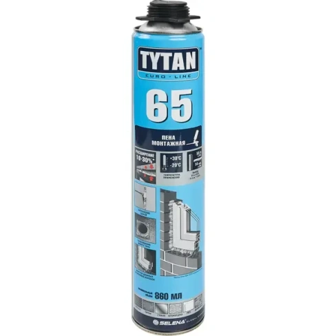 488735291 Пена монтажная профессиональная Tytan 65 всесезонная 860 мл TYTAN