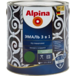 Эмаль по ржавчине 3 в 1 Alpina цвет зеленый 2.5 л ALPINA