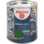 Эмаль по ржавчине 3 в 1 Alpina цвет зеленый 0.75 л ALPINA