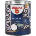 Эмаль по ржавчине 3 в 1 Alpina цвет белый 0.75 л ALPINA