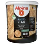 Лак паркетный Alpina шелковисто-матовый бесцветный 2.5 л ALPINA Лак для деревянных полов шелк.-матовый