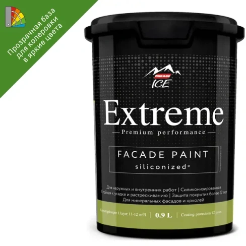 Краска фасадная Parade Extreme База С 0.9 л цвет прозрачный PARADE
