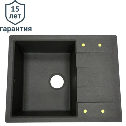 Мойка врезная Delinia LM4 прямоугольная 65x20x51 см кварц цвет черный DELINIA LM4 65x51