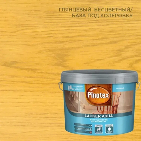 488758334 Лак для стен на водной основе Pinotex LA 70 цвет прозрачный глянцевый 9 л PINOTEX