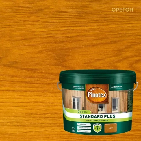 488758478 Антисептик Pinotex Standard Plus полуматовый орегон 9 л PINOTEX