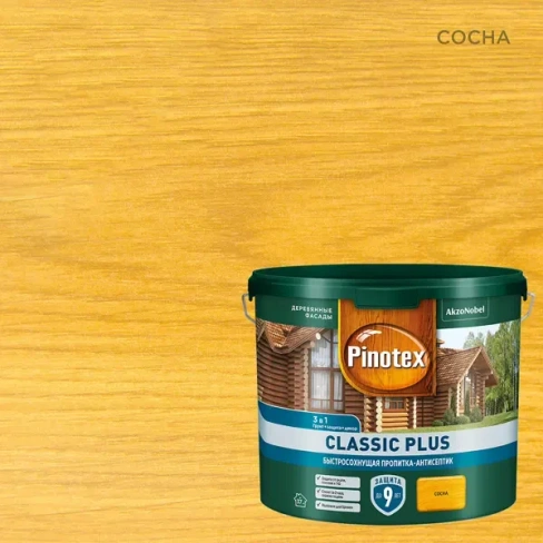 Пропитка Pinotex Classic Plus полуматовая сосна 2.5 л PINOTEX