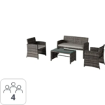Набор садовой мебели Lori KJ-Z1002 искусственный ротанг коричневый: диван