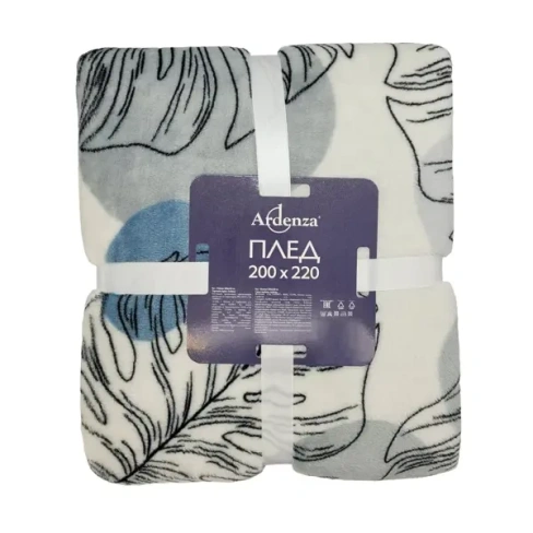 Плед Beauty 200x220 см фланель цвет серо-голубой ARDENZA Основная