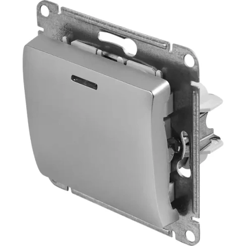 Переключатель встраиваемый Schneider Electric Glossa 1 клавиша цвет алюминий SCHNEIDER ELECTRIC
