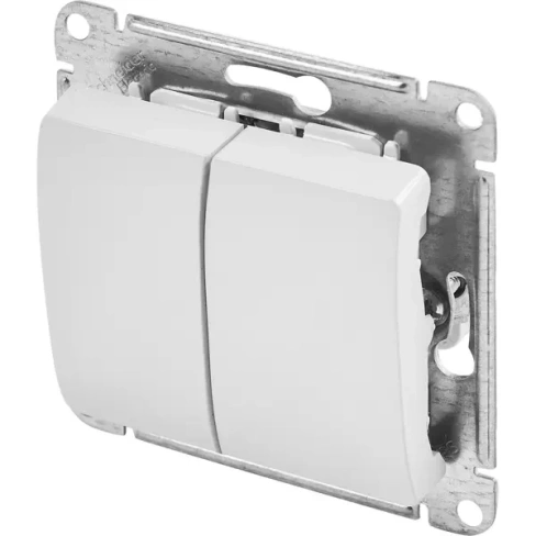 488760368 Переключатель встраиваемый Schneider Electric Glossa 2 клавиши цвет белый SCHNEIDER ELECTRIC