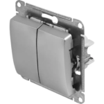 Переключатель встраиваемый Schneider Electric Glossa 2 клавиши цвет алюминий SCHNEIDER ELECTRIC