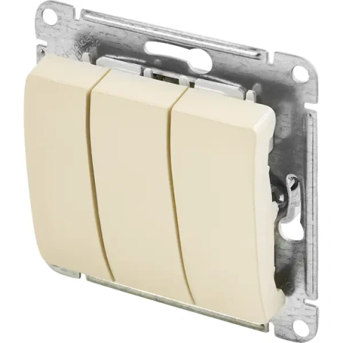 488760410 Выключатель встраиваемый Schneider Electric Glossa 3 клавиши цвет бежевый SCHNEIDER ELECTRIC