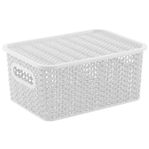 Корзинка Violet Вязь 23.5x17.3x10.6 см прямоугольная цвет белый VIOLET Вязь Вязь