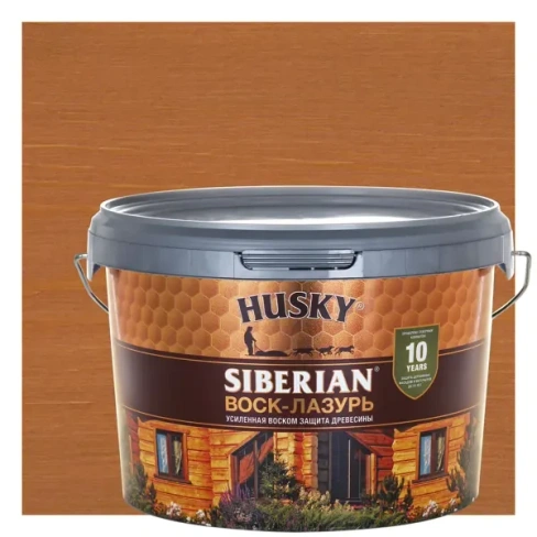 Воск-лазурь Husky Siberian полуматовый орегон 2.5 HUSKY Антисептик для защиты древесины