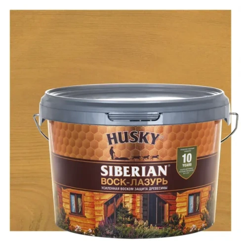 488761101 Воск-лазурь Husky Siberian полуматовый светлый дуб 2.5 HUSKY Антисептик для защиты древесины